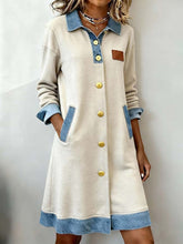 Robe Cardigan Simple Patchwork Design Femme